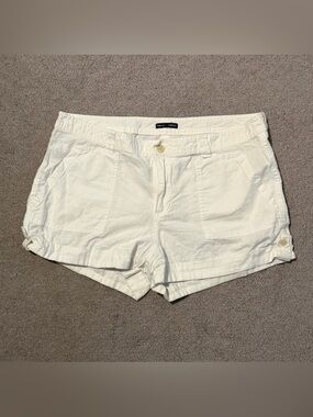 Gap Women’s Cotton/Linen Blend Shorts - White - Size 16